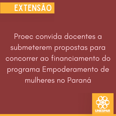 Propostas docentes na PROEC